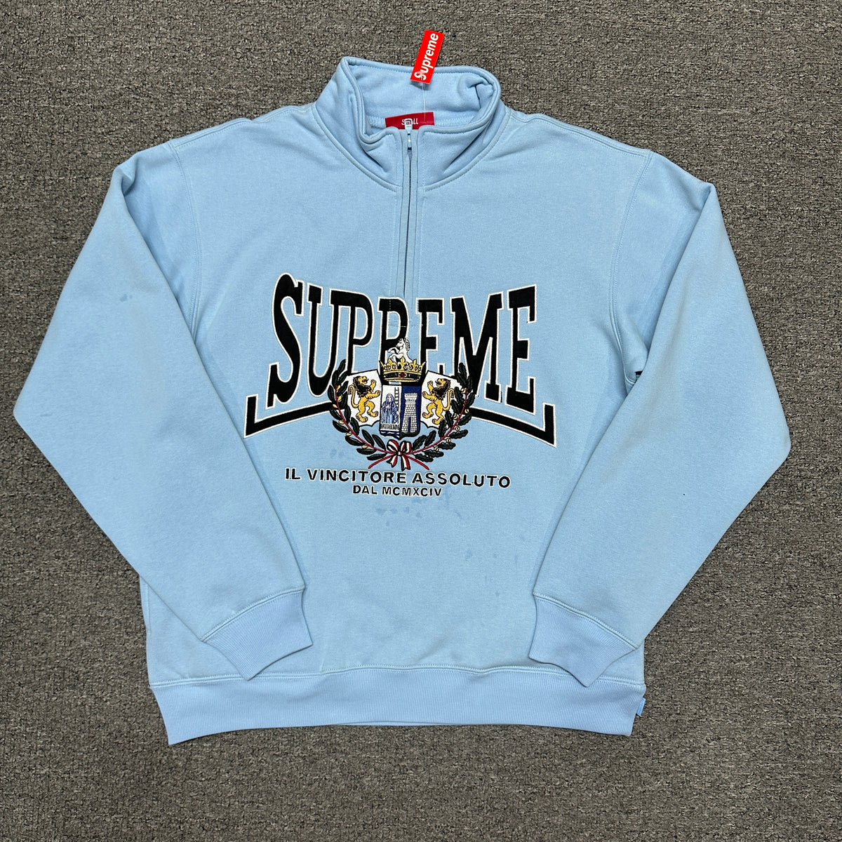 Supreme Crest Applique Half Zip Pullover