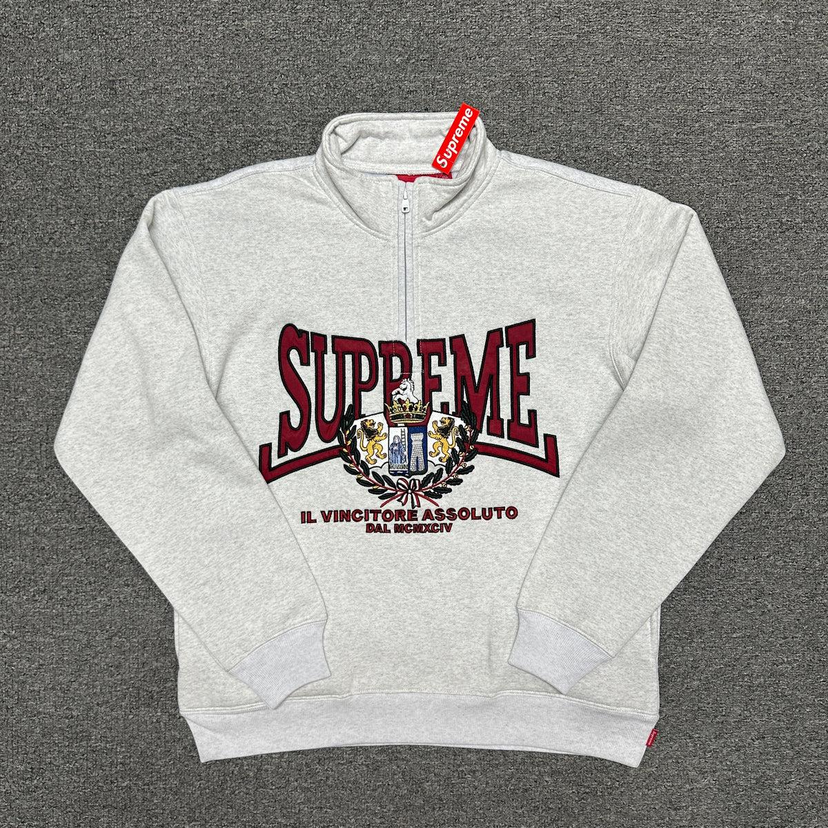 Supreme Crest Applique Half Zip Pullover