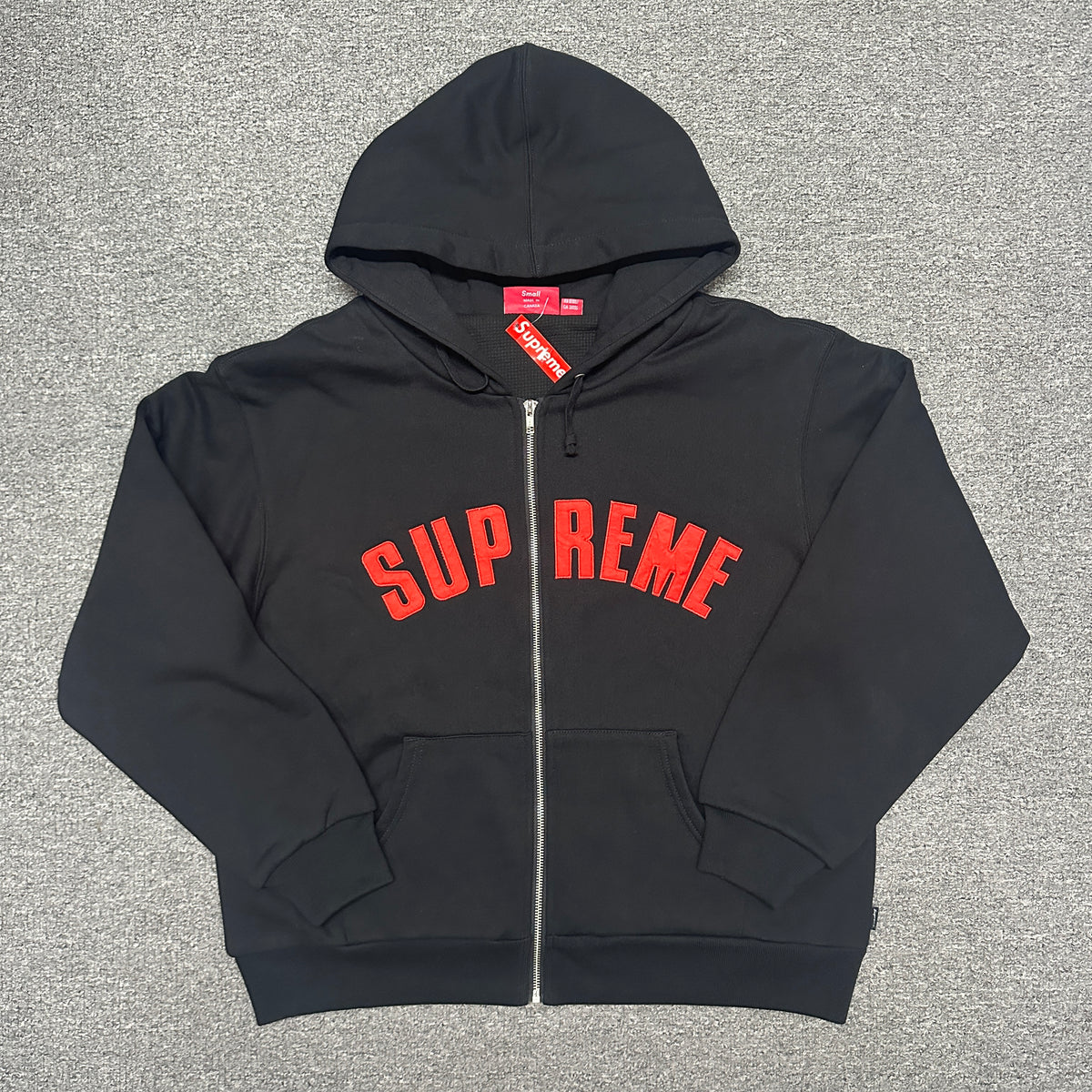 Supreme Arc Logo Thermal Zip Up Hooded Sweatshirt