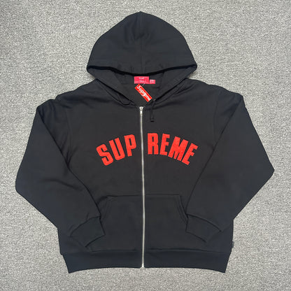 Supreme Arc Logo Thermal Zip Up Hooded Sweatshirt
