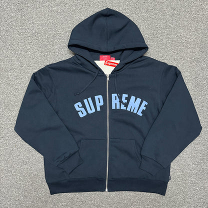 Supreme Arc Logo Thermal Zip Up Hooded Sweatshirt