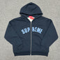 Supreme Arc Logo Thermal Zip Up Hooded Sweatshirt
