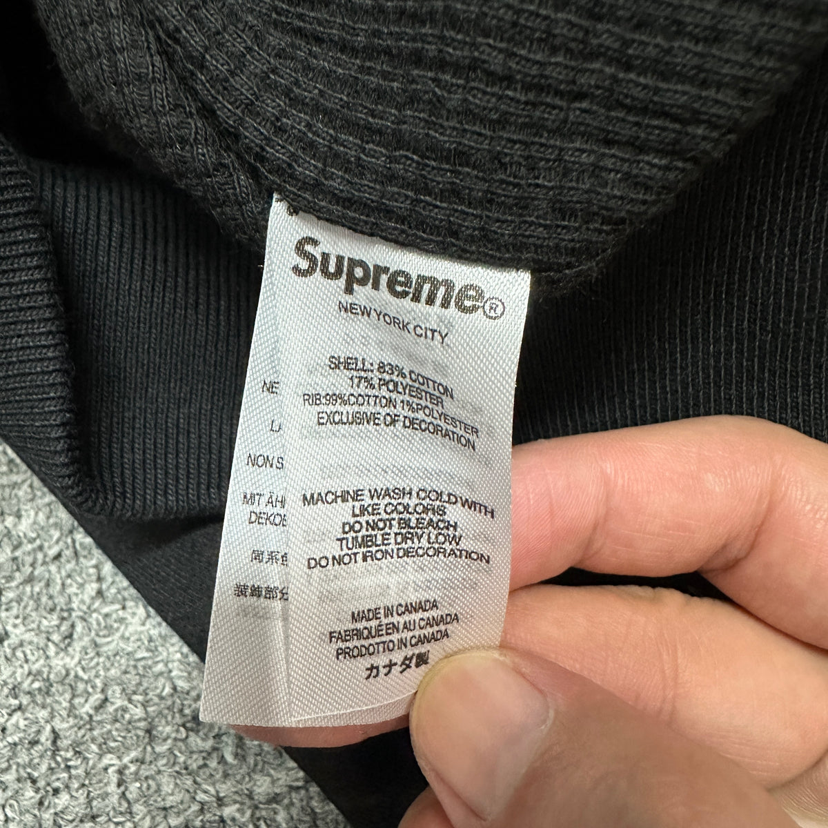 Supreme Arc Thermal Lined Zip Up Hooded Sweatshirt