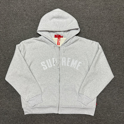 Supreme Arc Logo Thermal Zip Up Hooded Sweatshirt