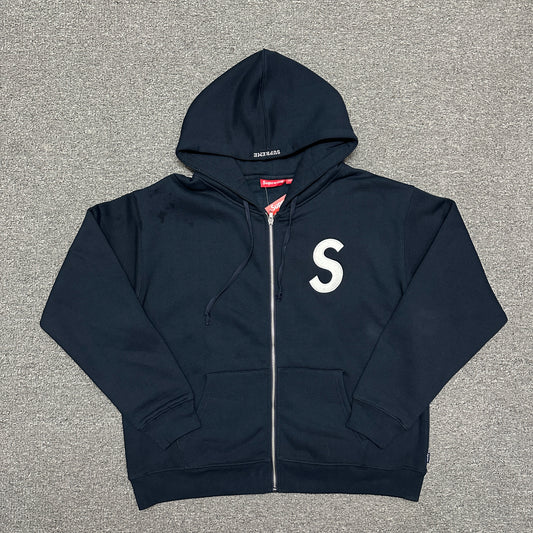 Supreme S Logo Zip Up Hooded Sweatshirt