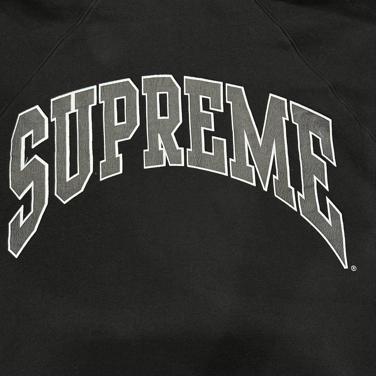 Supreme Cracked Raglan Zip Up Hooded Sweatshirt