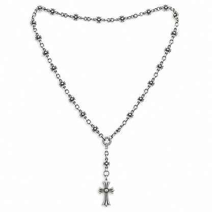 Chrome Hearts Cross Ball Rosary Necklace