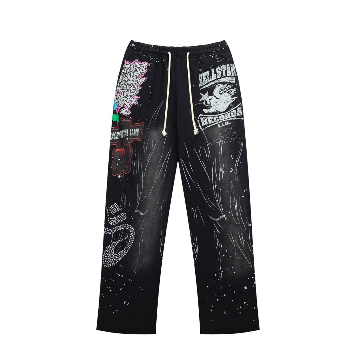 Hellstar Records "Splatter Multi-Patch" Sweatpants