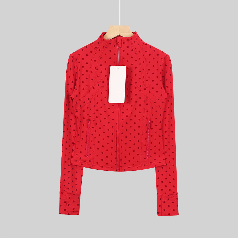 Lululemon Cropped Define Jacket(Polka Dot Flocked Black)