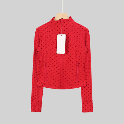 Lululemon Cropped Define Jacket(Polka Dot Flocked Black)