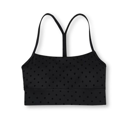 Lululemon Flow Y Bra(Polka Dot Flocked Black)