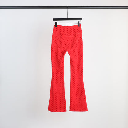 Lululemon Groove Super-High-Rise Flared Pant(Polka Dot Flocked Black)