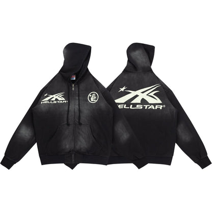 Hellstar Studios "HS Logo" Full Zip-Up Hoodie