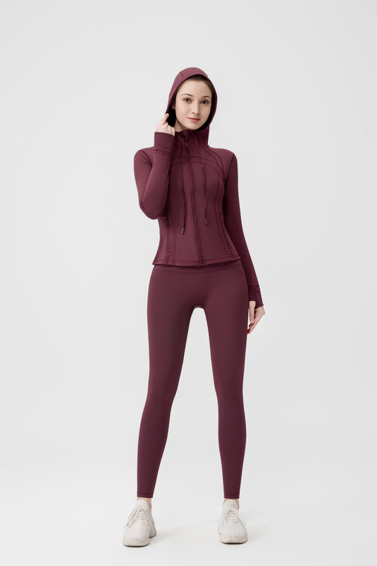 lululemon hooded jacket and full-length legging set