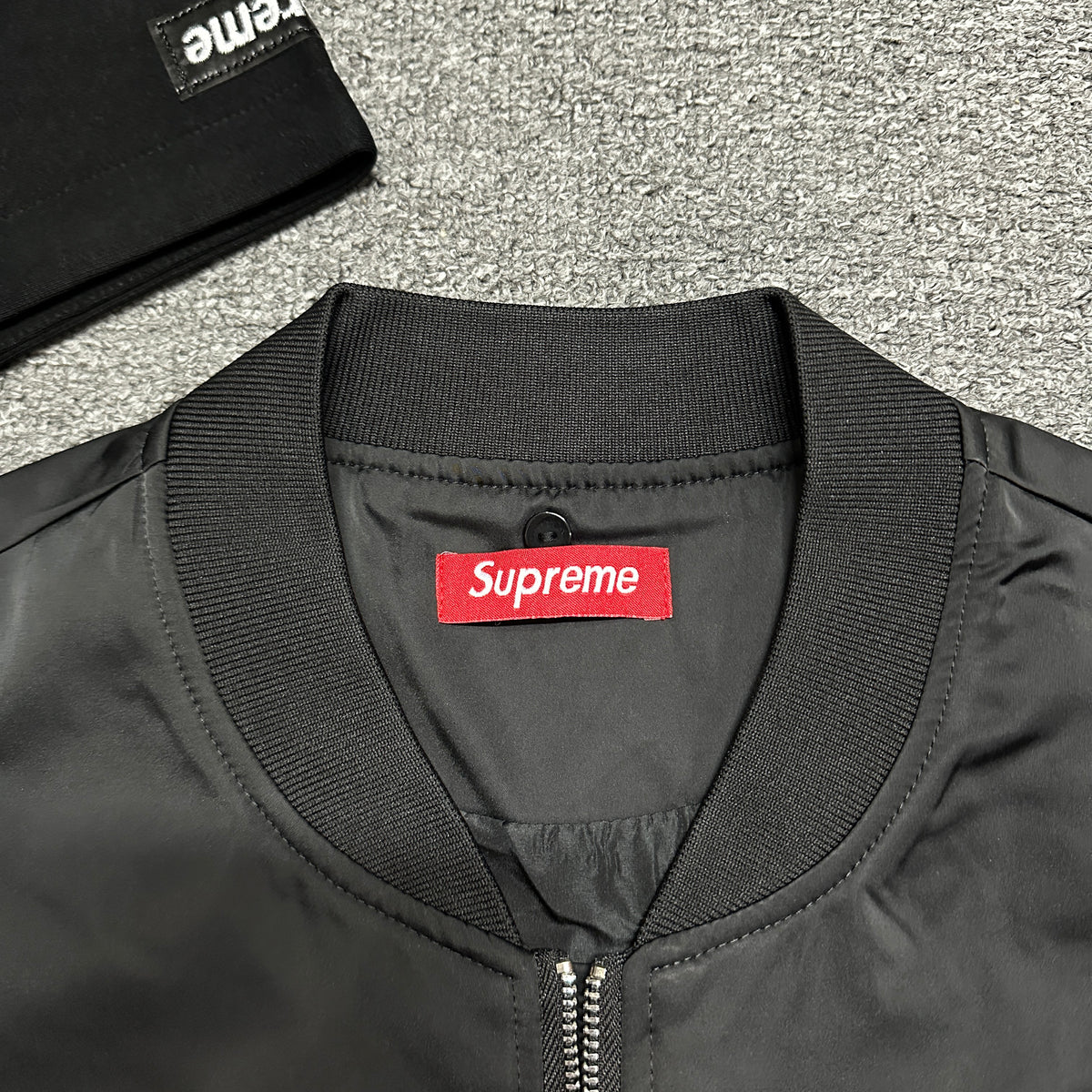 Supreme Satin Appliqué Zip Up Hooded Sweatshirt