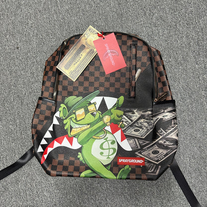 Sprayground "Shark Central" Saffiano Checkered Backpack
