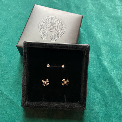 Chrome Hearts Cross Cut Out Stud Earrings