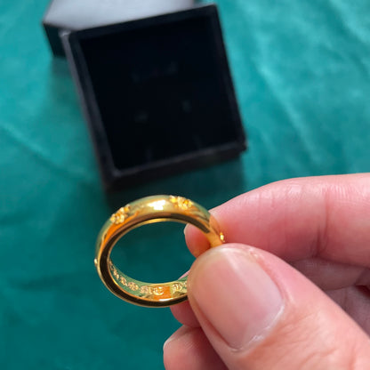 Chrome Hearts 22K Gold Negative CH Cross Band Ring