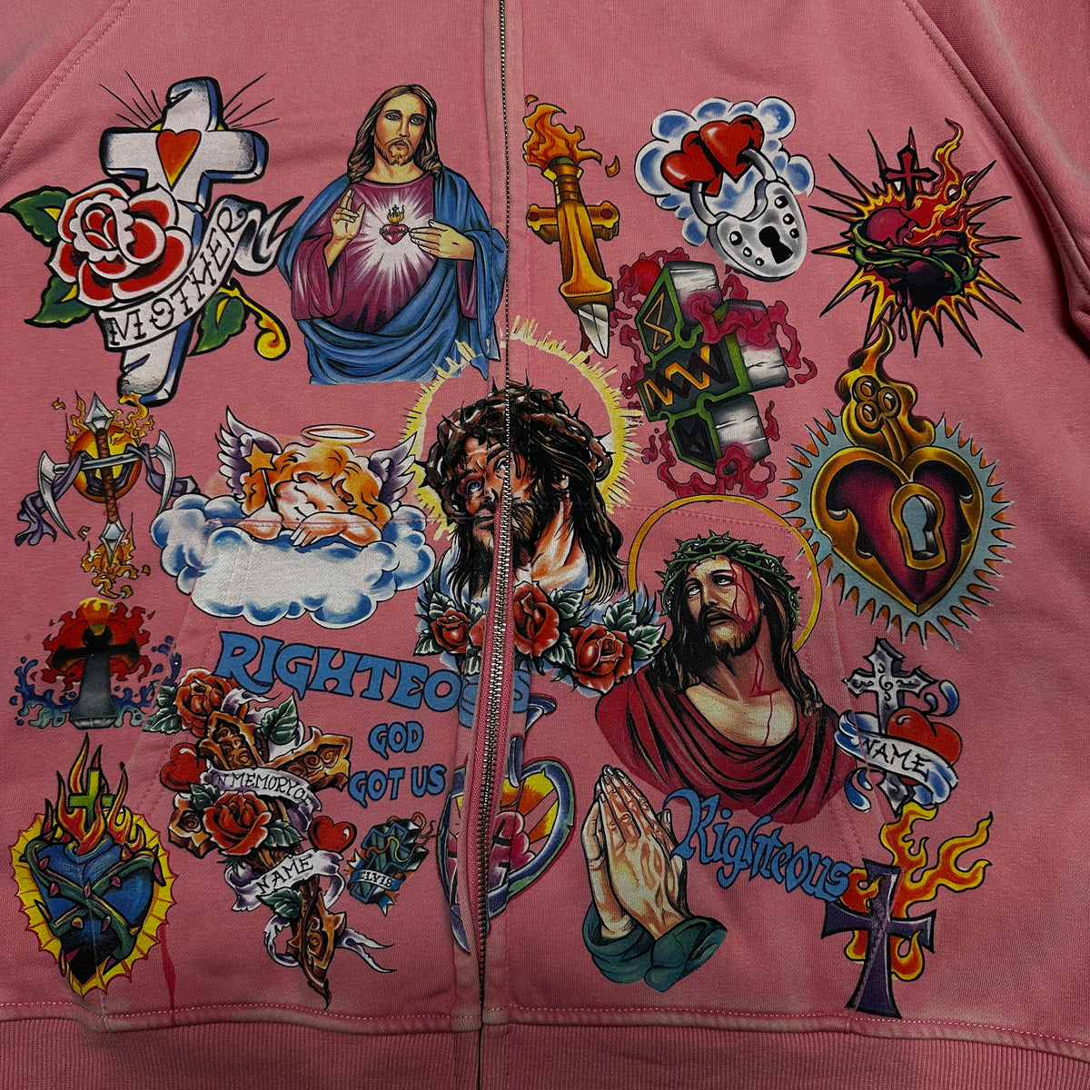 We Are Righteous "Risen King" Cropped Zip-Up Hoodie