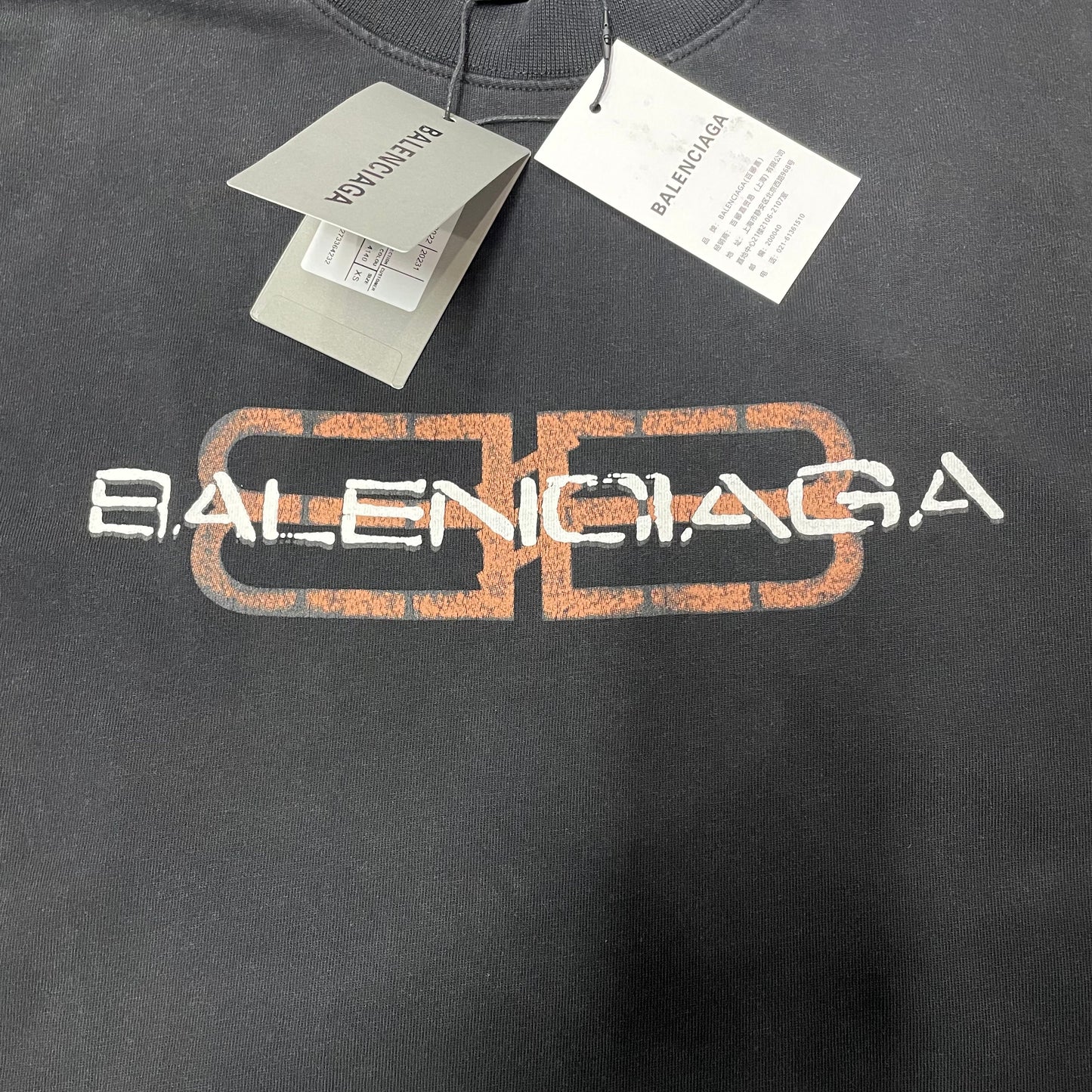 Balenciaga BB Logo Washed T-Shirt