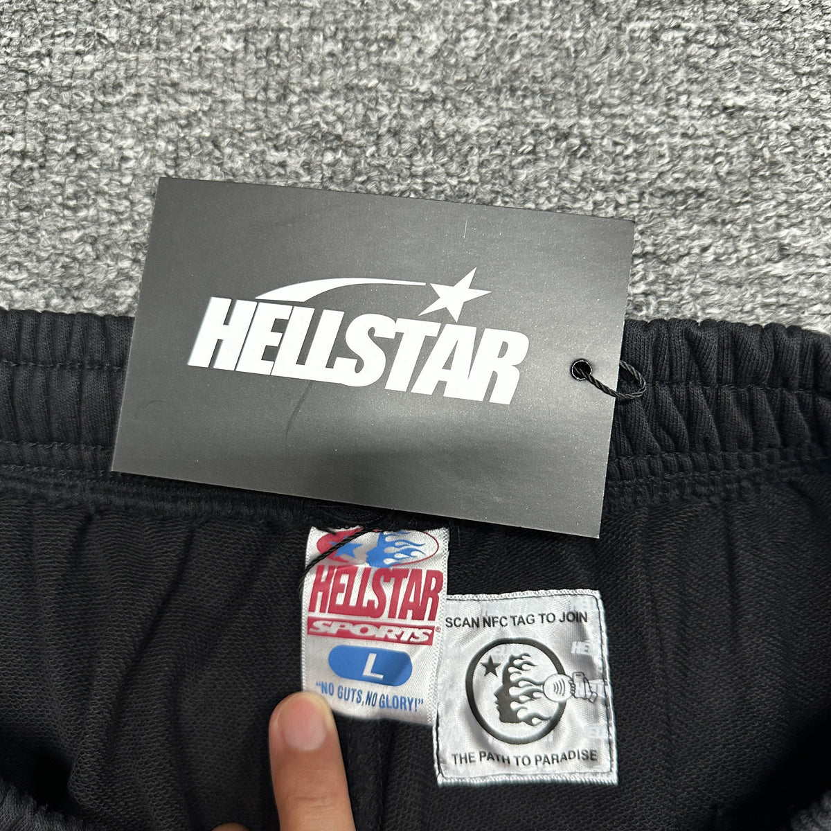 Hellstar Studios "Washed Flame" Rhinestone Sweat Shorts