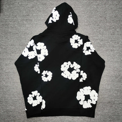 Denim Tears Cotton Wreath Hoodie Black back view