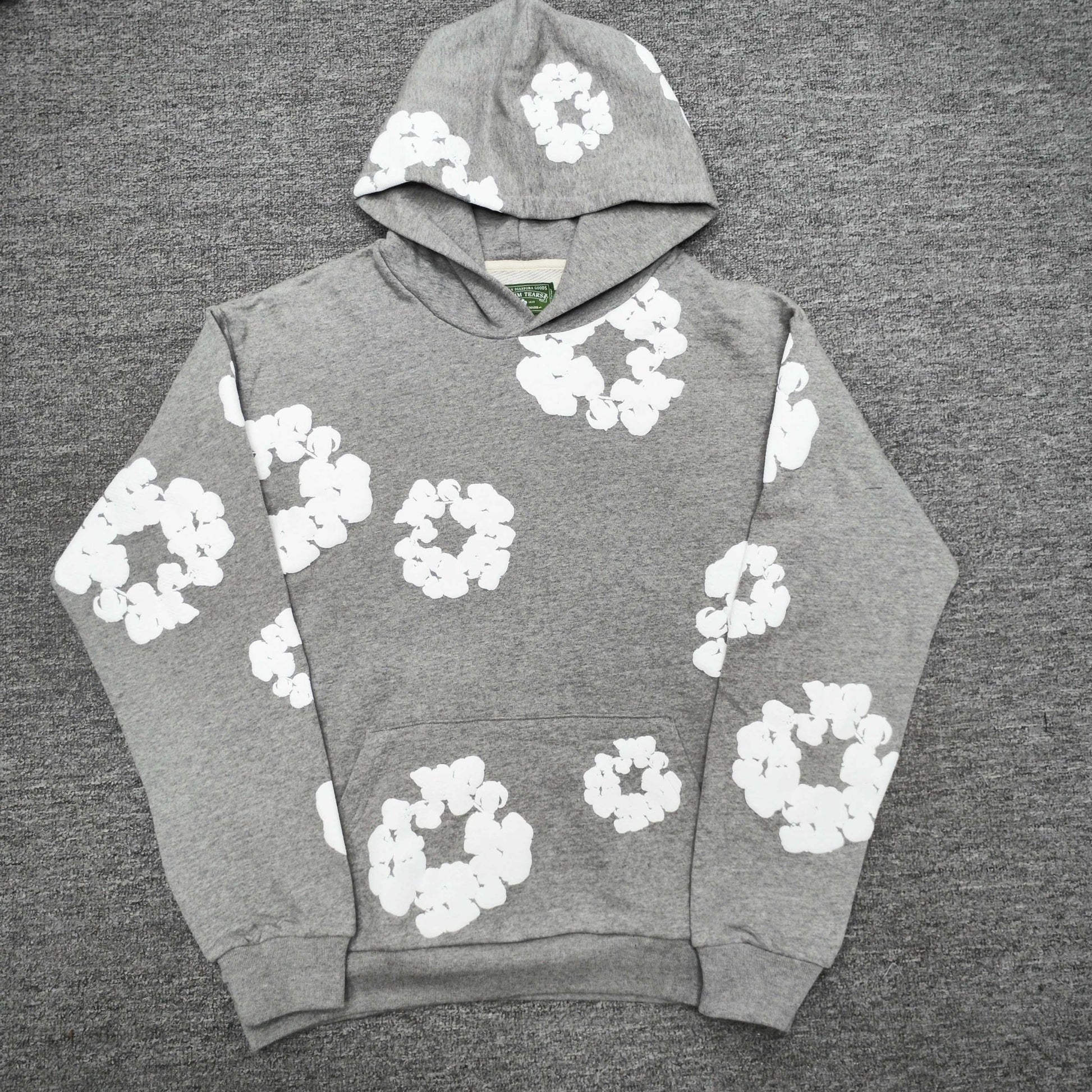 Denim Tears Cotton Wreath Hoodie Grey front view