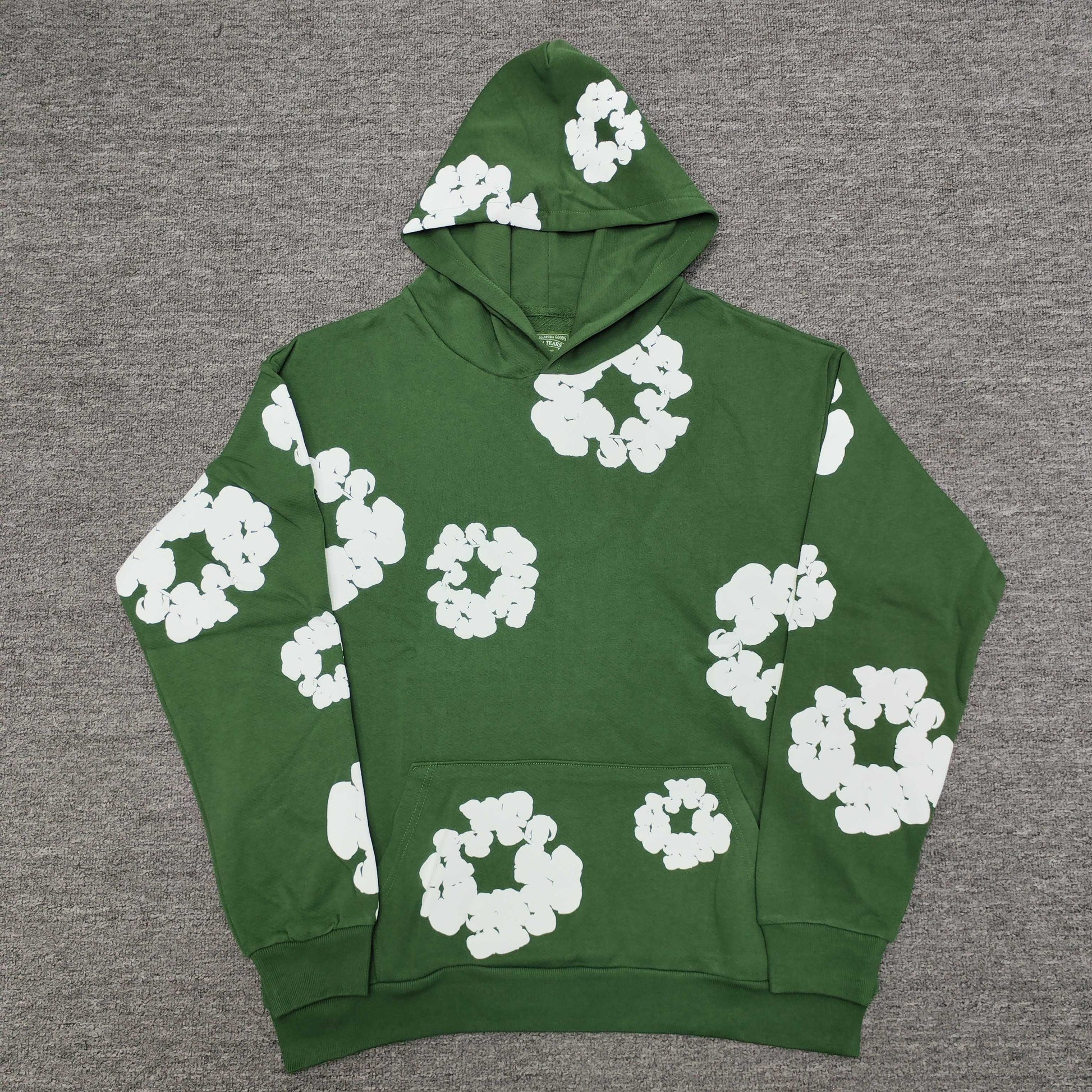 Denim Tears Cotton Wreath Hoodie Green front view