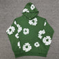 Denim Tears Cotton Wreath Hoodie Green front view