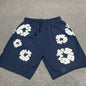 Denim Tears Cotton Wreath Sweatshorts Navy front view