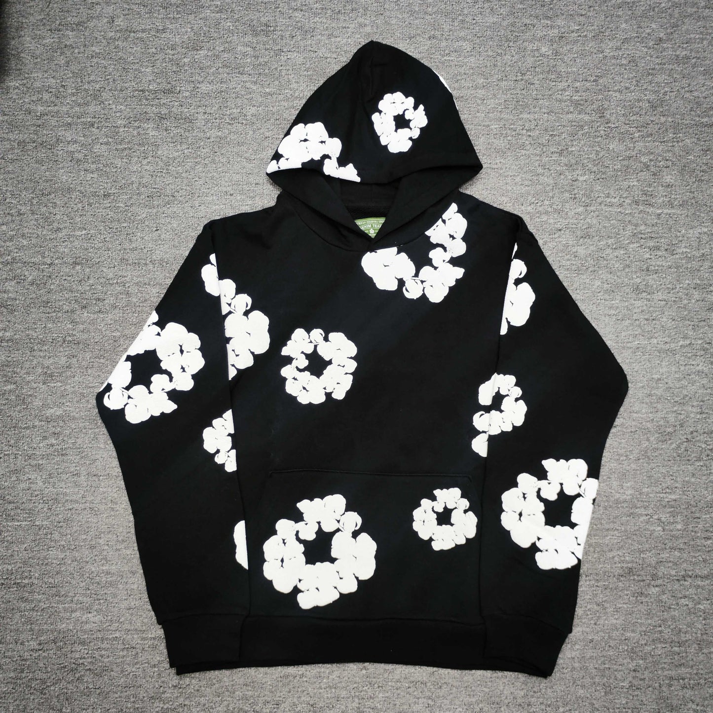Denim Tears Cotton Wreath Hoodie Black front view