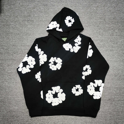 Denim Tears Cotton Wreath Hoodie Black front view
