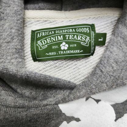 Denim Tears Cotton Wreath Hoodie Grey neck label
Grey Cotton Wreath Hoodie care label and fabric information