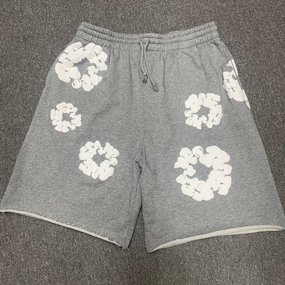 Denim Tears Cotton Wreath Sweatshorts Grey front view