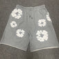 Denim Tears Cotton Wreath Sweatshorts Grey front view