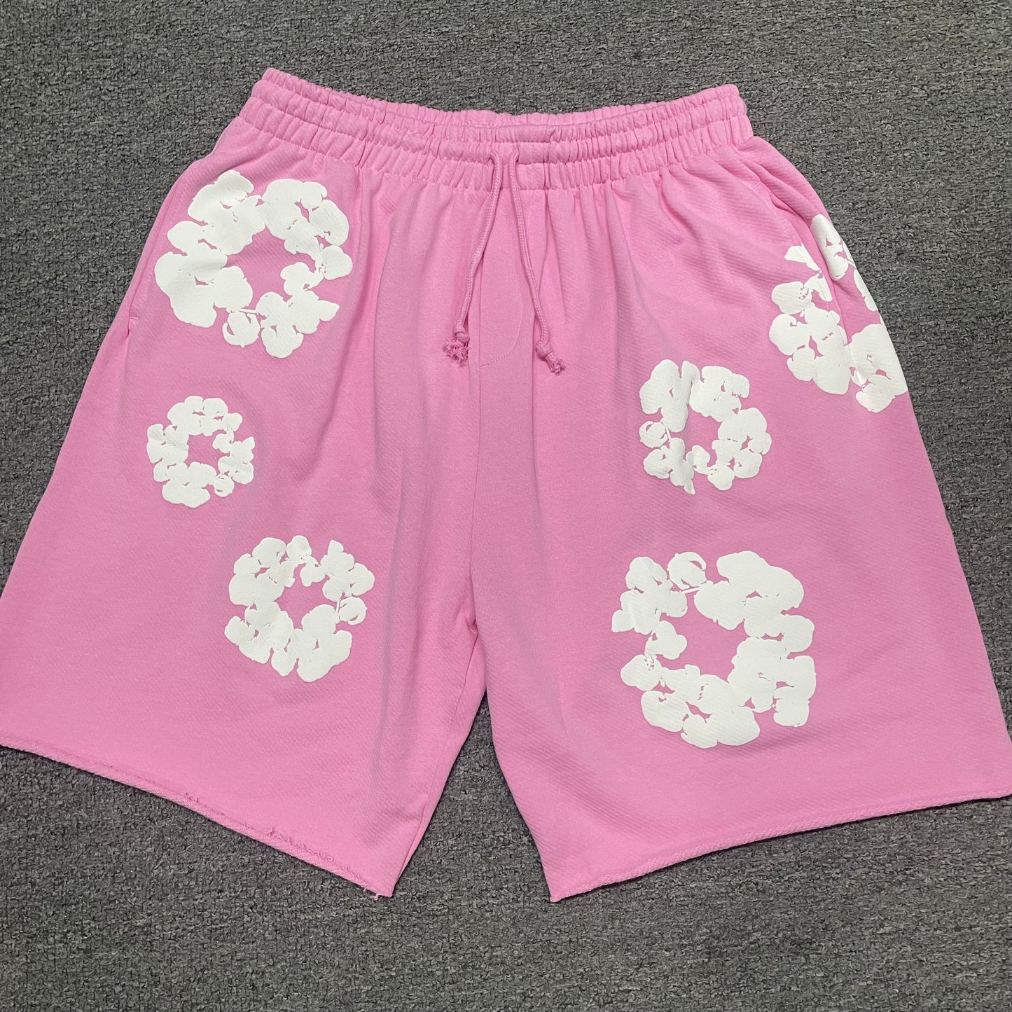 Denim Tears Cotton Wreath Sweatshorts Powder Pink front view