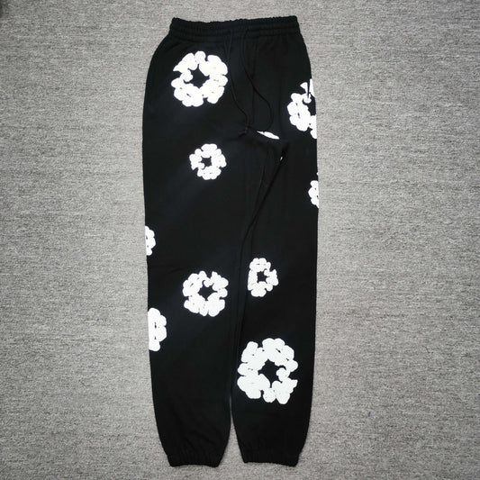 Denim Tears Cotton Wreath Sweatpants Black front view