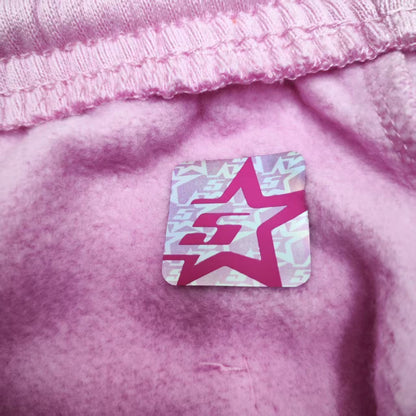 SP5DER Atlanta pink sweatpants inner waistband label detail