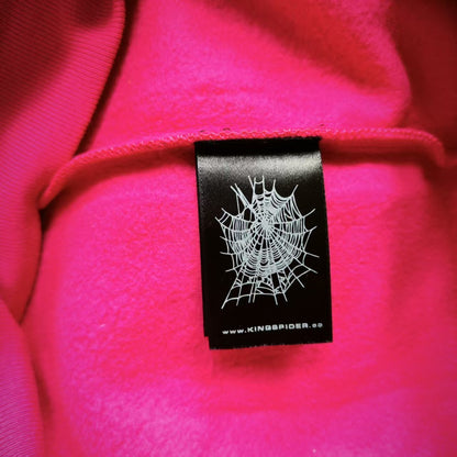 Sp5der Legacy Hoodie Pink White neck label and size tag detail
Sp5der Legacy Hoodie Pink White care label and washing instruction detail