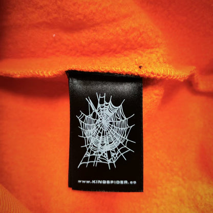 Sp5der Logo Hoodie Sweatshirt Orange neck label and size tag detail
Sp5der Logo Hoodie Sweatshirt Orange care label and washing instruction detail