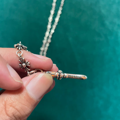 Chrome Hearts Cross Ball Rosary Necklace
