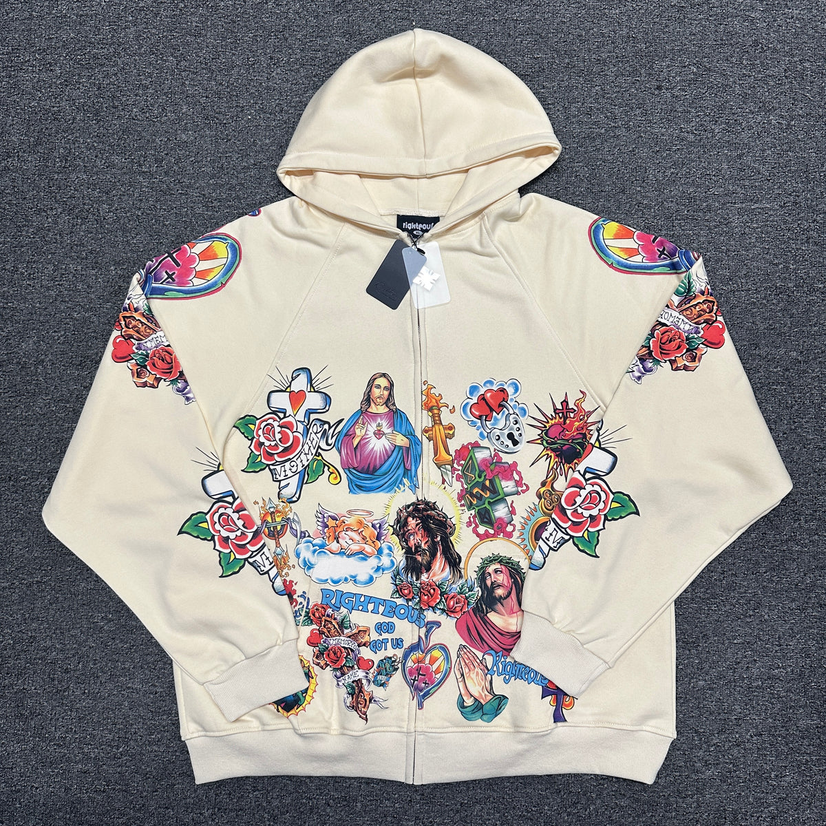 We Are Righteous "Risen King" Cropped Zip-Up Hoodie