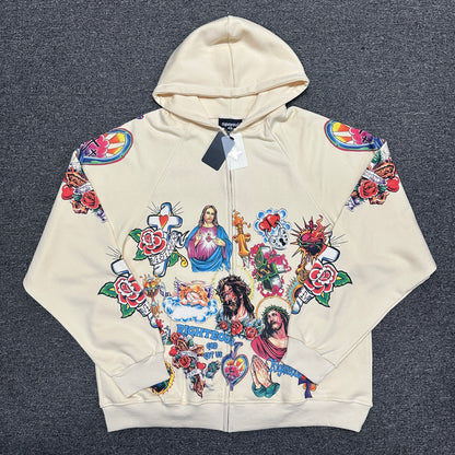We Are Righteous "Risen King" Cropped Zip-Up Hoodie
