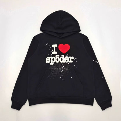 Sp5der I Heart SP5 Souvenir Hoodie in Black