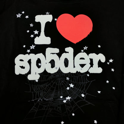 Sp5der I Heart SP5 Souvenir Hoodie in Black