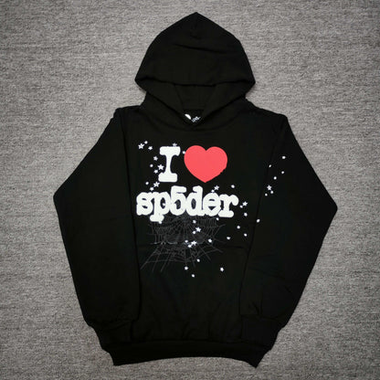 Sp5der I Heart SP5 Souvenir Hoodie in Black