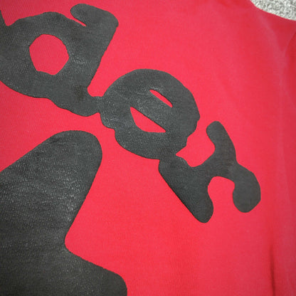 Full black puff-print artwork on Sp5der Beluga Hoodie Red Black with logo, stars and number graphics
Full black puff-print artwork on Sp5der Beluga Hoodie Red Black with logo, stars and number graphics
Full black puff-print artwork on Sp5der Beluga Hoodie Red Black with logo, stars and number graphics
Black star and number graphics printed across the sleeve of Sp5der Beluga Hoodie Red Black