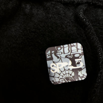 SP5DER OG Web black sweatpants inner waistband label detail