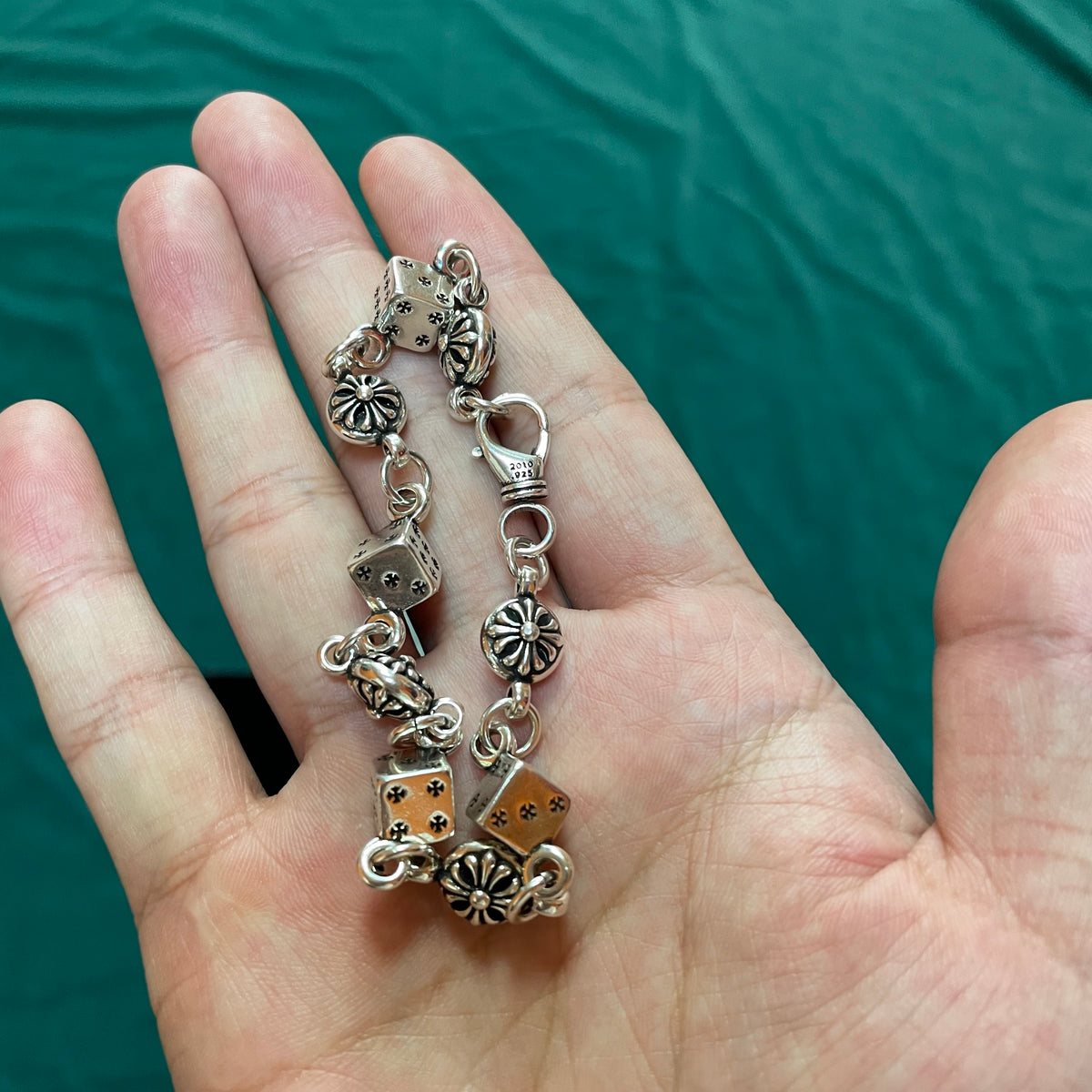 Dice & Cross Ball Bracelet" from Chrome Hearts
