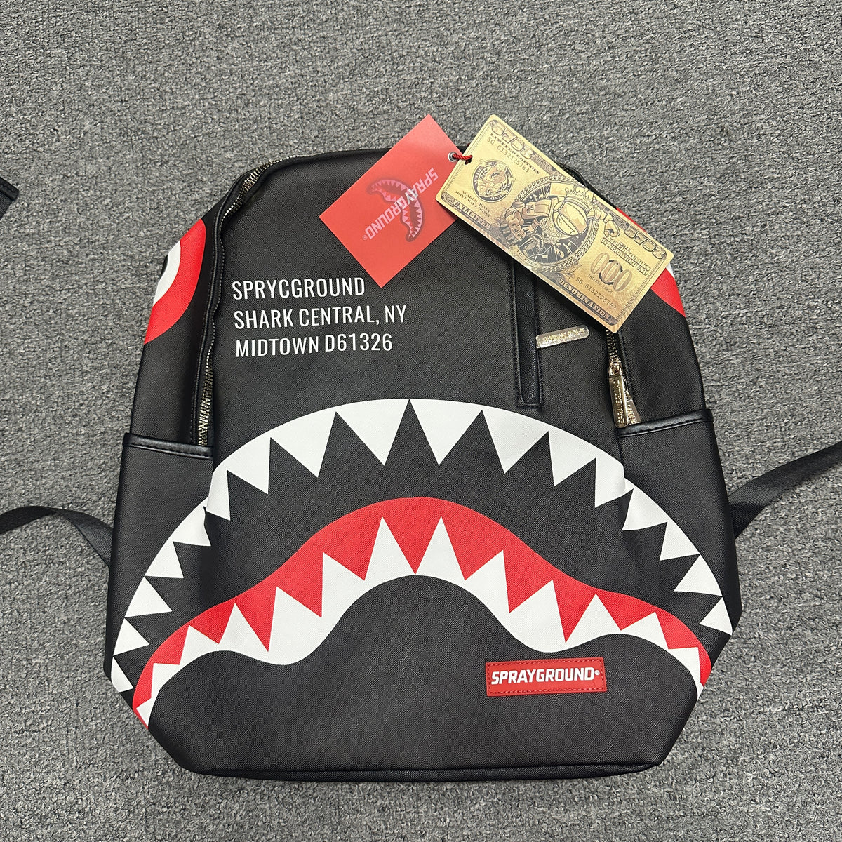 Sprayground "Shark Central" Saffiano Checkered Backpack